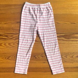 Luigi Kids Pink and White Striped Leggings 6T EUC